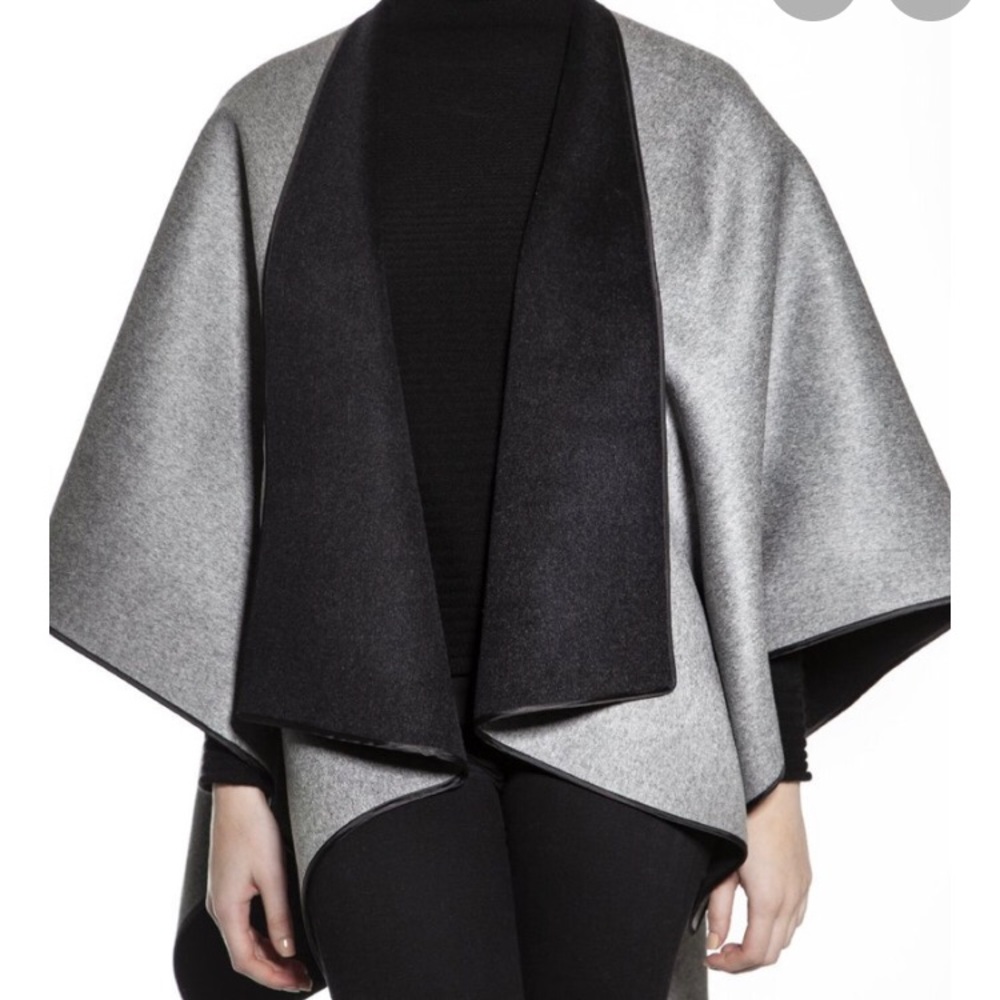Beryll Reversible Cape Poncho Scarf Cashmere New